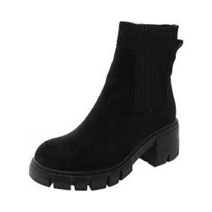 Chelsea Platform Lug Chunky Heel Black Combat Boots US 7.5